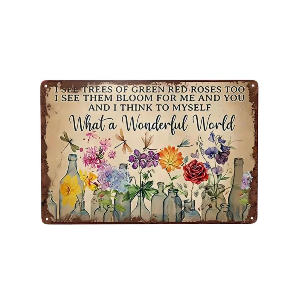 Floral Nature Plants Metal Tin Retro Sign For Kitchen Garden Home Bars Restaurants Cafes and Pubs Art Poster for Wall Dec