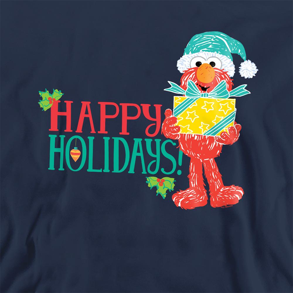 Sesame Street Unisex Adult Happy Holidays Elmo Christmas Sweatshirt