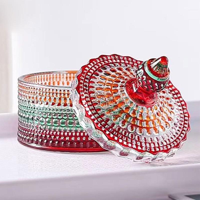 Modern Yurt Styles Glass Container Transparent Sealed for Candy Nut Jewelry Storage Decorative Household Item