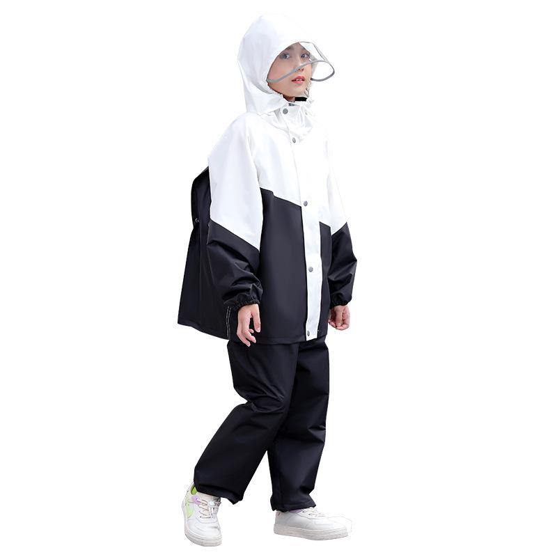 Kid's Raincoat & Pants Set with Large Brim and Backpack Slot for Boys and Girls