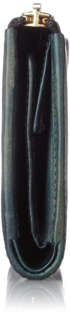 Katharine Hamnett London Wallet, Premium Italian Vegetable Tanned Leather, FLUID, Large Zipper, Medium Size, Box, Blue