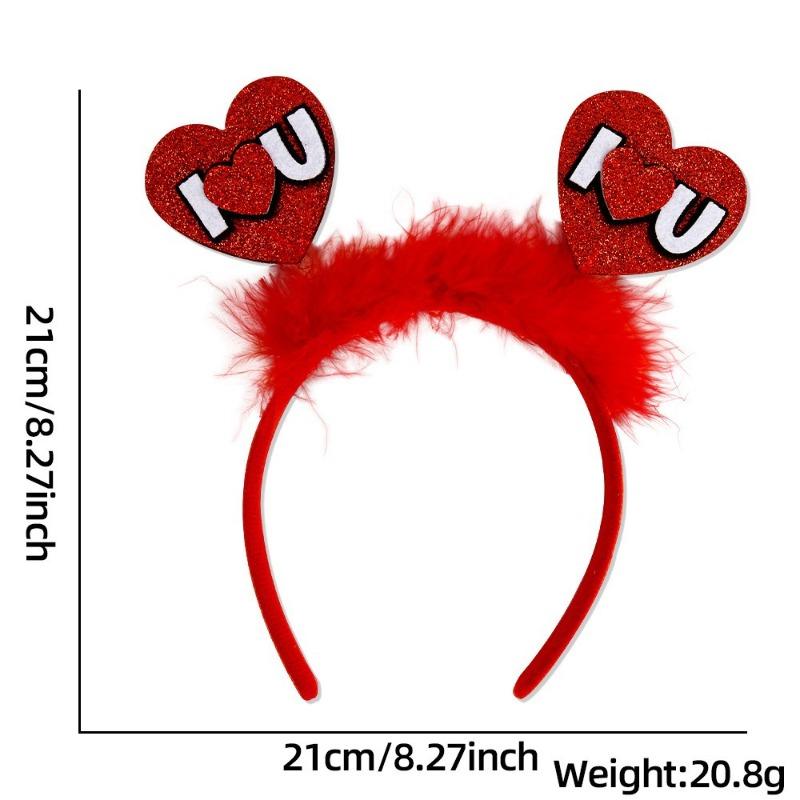 1 Valentine's Day Love Themed Headband for Valentine's Day Party Romantic Outfit with Love Elements and Diverse Design Styles