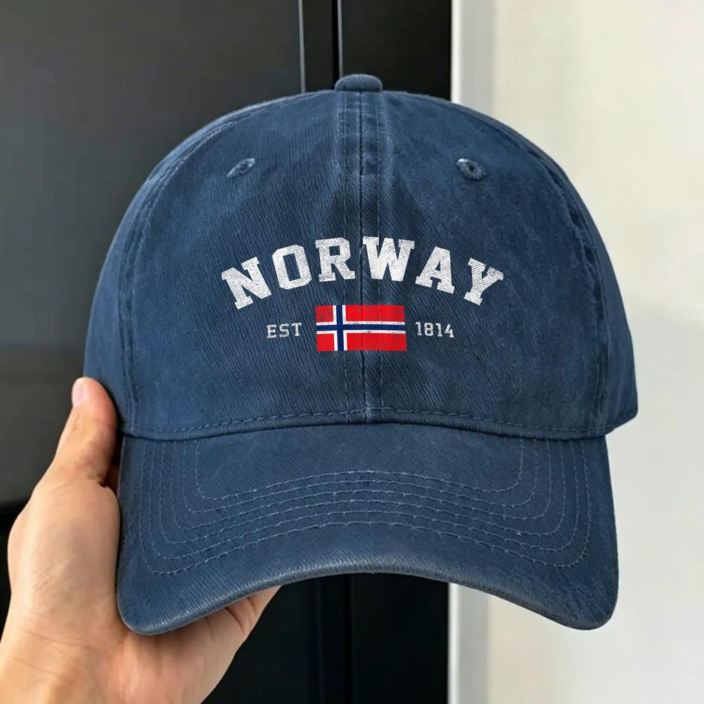 Norway Est Norwegian Flag Independence Day Sun Baseball Cap Unisex Unisex Washed Trucker Hat Breathable Tennis Skate Baseball Caps