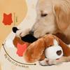 Peluche Cane Giocattolo Simulazione Battito Cardiaco a Forma di Cucciolo Copertura Rimovibile Giocattolo Calmante Anti-Ansia Compagno di Sonno per Cuccioli Cani di Taglia Media Grande