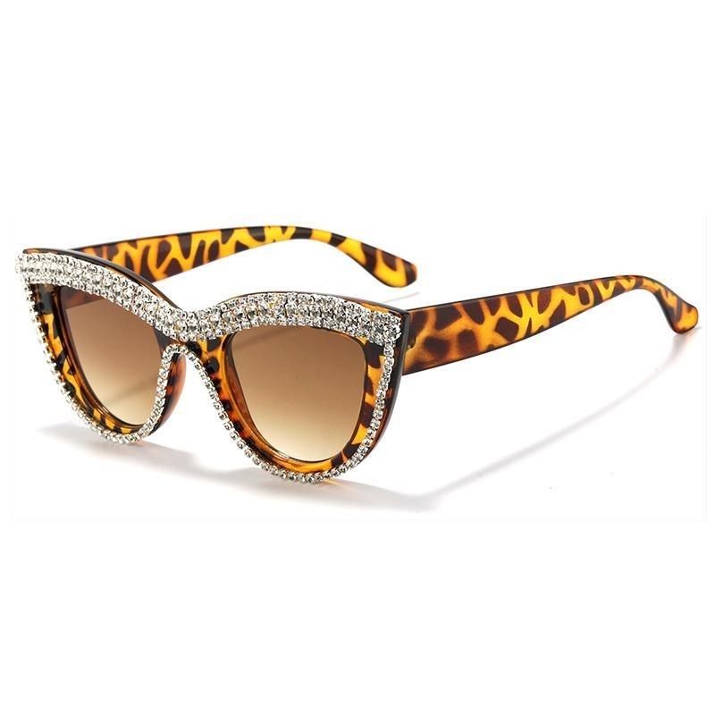 Vintage Diamond Cat Eye Triangle Sunglasses Women Rhinestone Decoration Eyewear Streetwear Rave Party Costume Sun Glasses