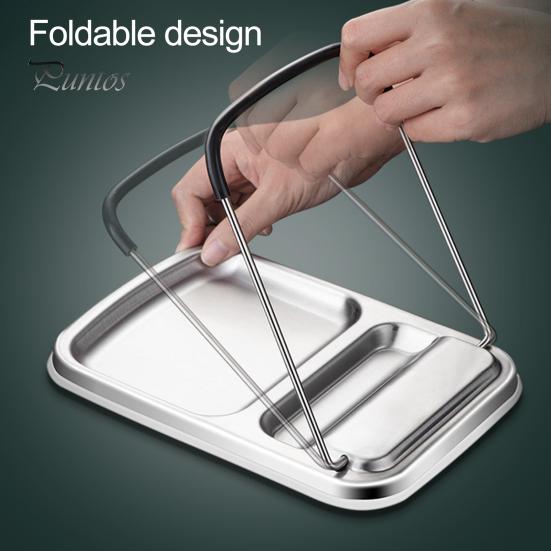 Rust-proof Foldable Shelf Stainless Steel Pot Lid Rack Space-Saving Corrosion-Resistant Easy To Clean Multifunctional Spatula Holder Spoon Stand