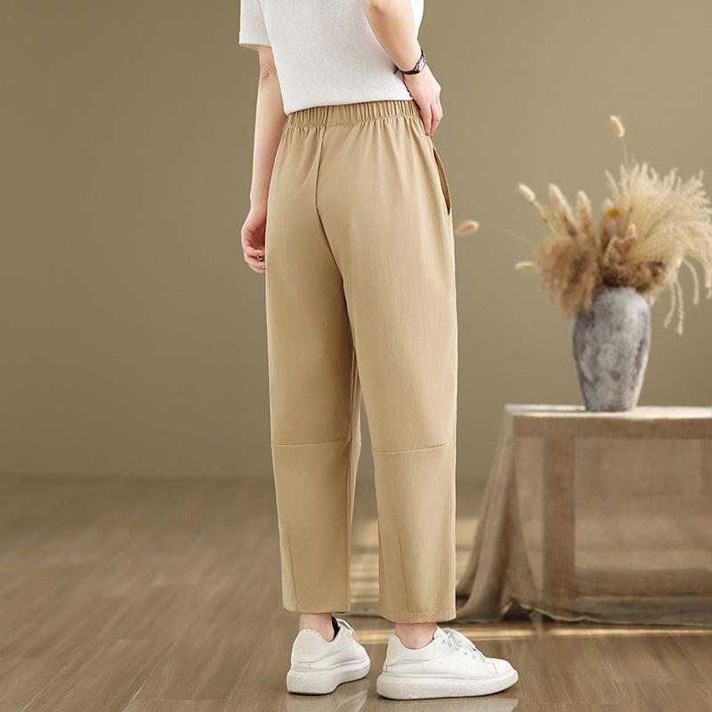 Nine-point Harlan Balloon Pants Women's 2025 Summer New Pear-shaped Fat Mm Loose and Thin Quick-drying Sports Casual Pants