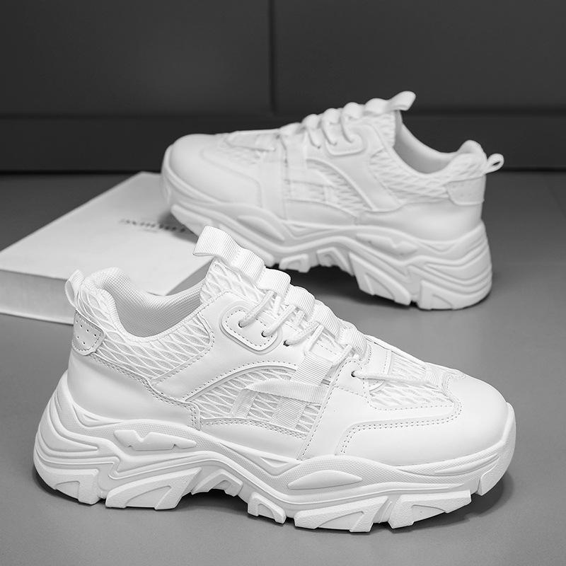 Men's shoes spring and summer new versatile sports casual running height increase youth mesh dad shoes