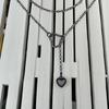 Modern Long Necklace with Heart Pendants Trendy Adjustable Lariat Necklace with Heart Charm Unique Neckchain for Ladies
