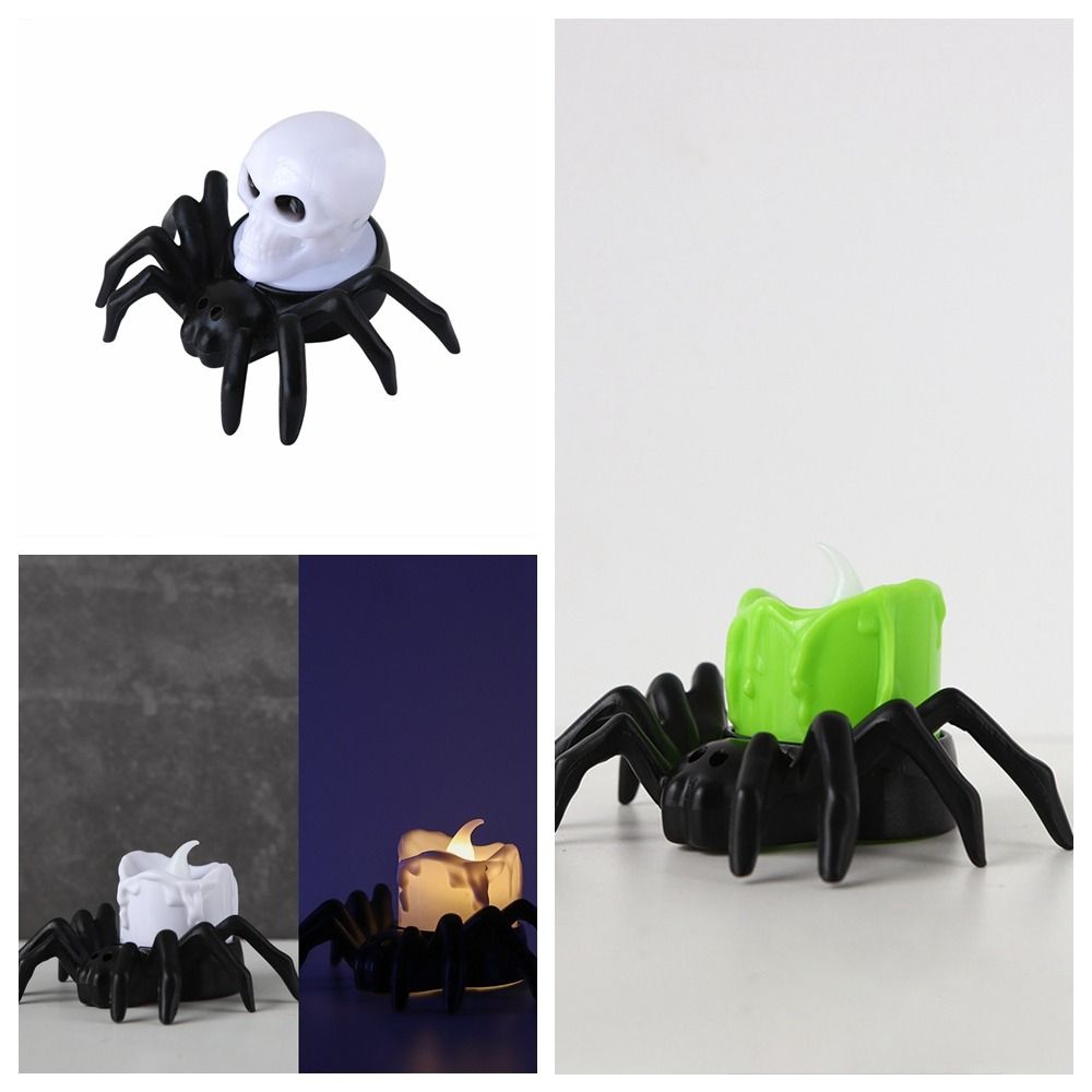 Glowing Spider Light Candle LED Night Light Creative Halloween Lamp  LED Electronic Candle Light