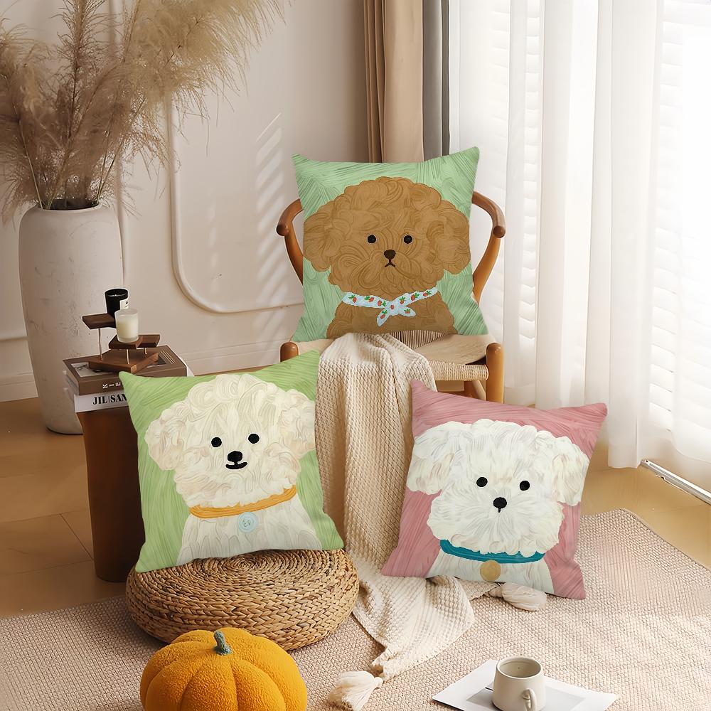 Cute Dog Cartoon Pillow Case Office Cushions Suitable For Sofa Car Bedroom Decorative Cushion Cover