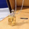Radiant Yellow Rectangle Pendant Necklace Sparkling Accent Stone Luxury Statement Jewelry for Women