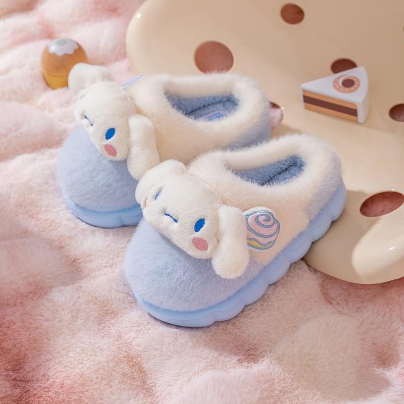 

Sanrio Kids & Parent-Child Cotton Slippers: Hello Kitty & Kuromi Cartoon Design for Women (Autumn/Winter) 38/39 (Approx. 23cm)