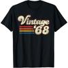Vintage Retro Birthday Tees 1968 57 Birthday TShirt Black Unisex Adult Classic Fit Crew Neck Short Sleeve TShirt