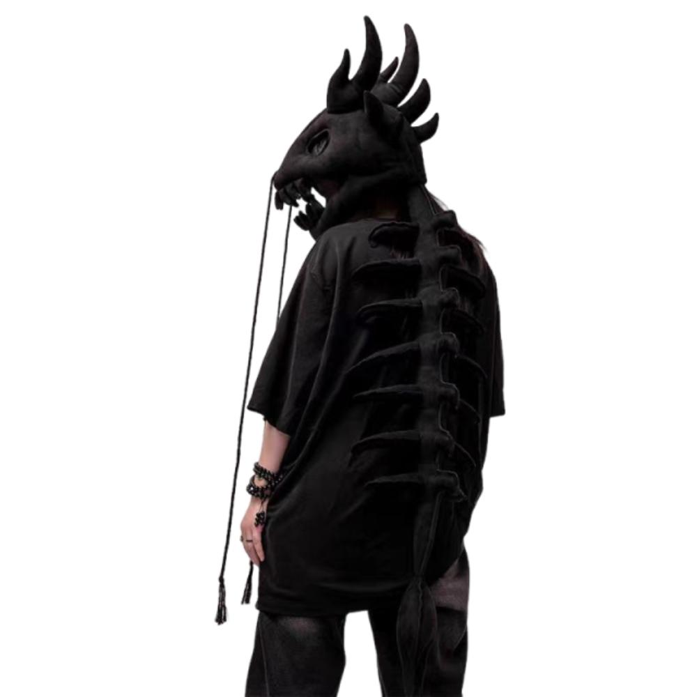 80/120CM Dinosaur Bone Head Hat Wearable Plush Dinosaur Costume  Party Outfit