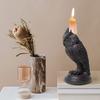 Gothic Style Night Elf Candlestick Ornament Bat Wolf Crow Owl Shape Resin Fireplace Candle Accent Hotel Room Decor