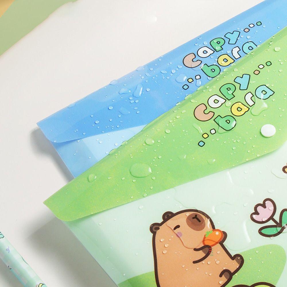 5PCS/Set Large Capacity File Bag Snap-fastener Document Bag Portable A4 File Folder  School Office