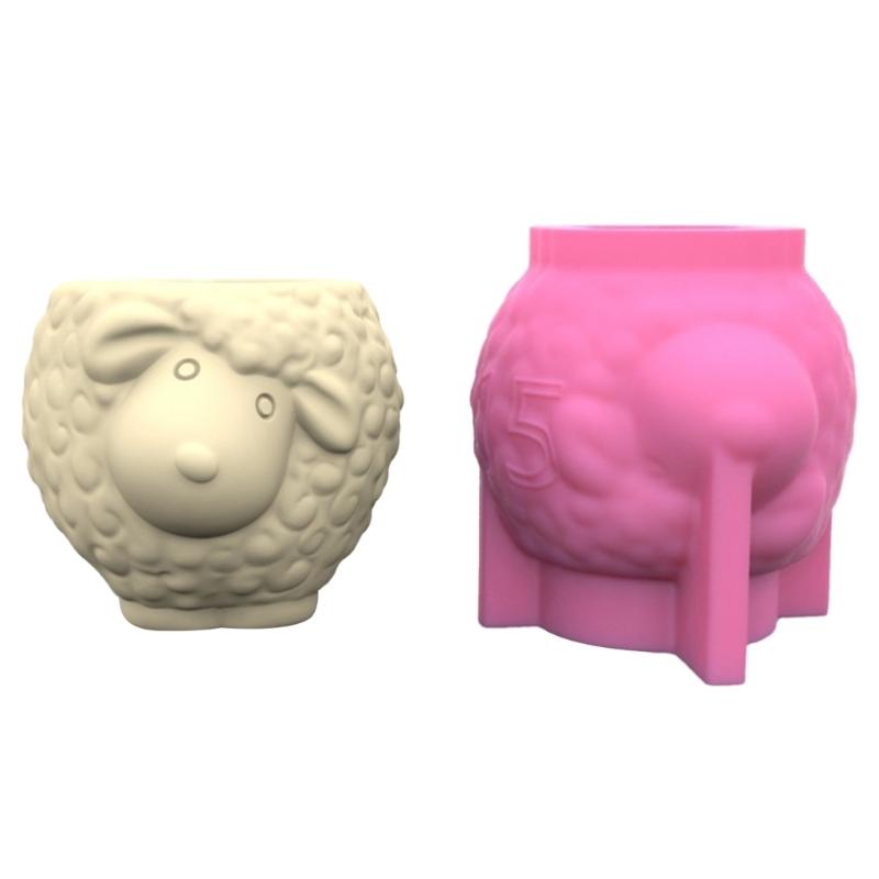 Cute Zebra Fox Concrete Flower Pot Silicone Mold Candle Pen Holder Resin Mold Animal Succulent Planter Pot Mold DIY Art