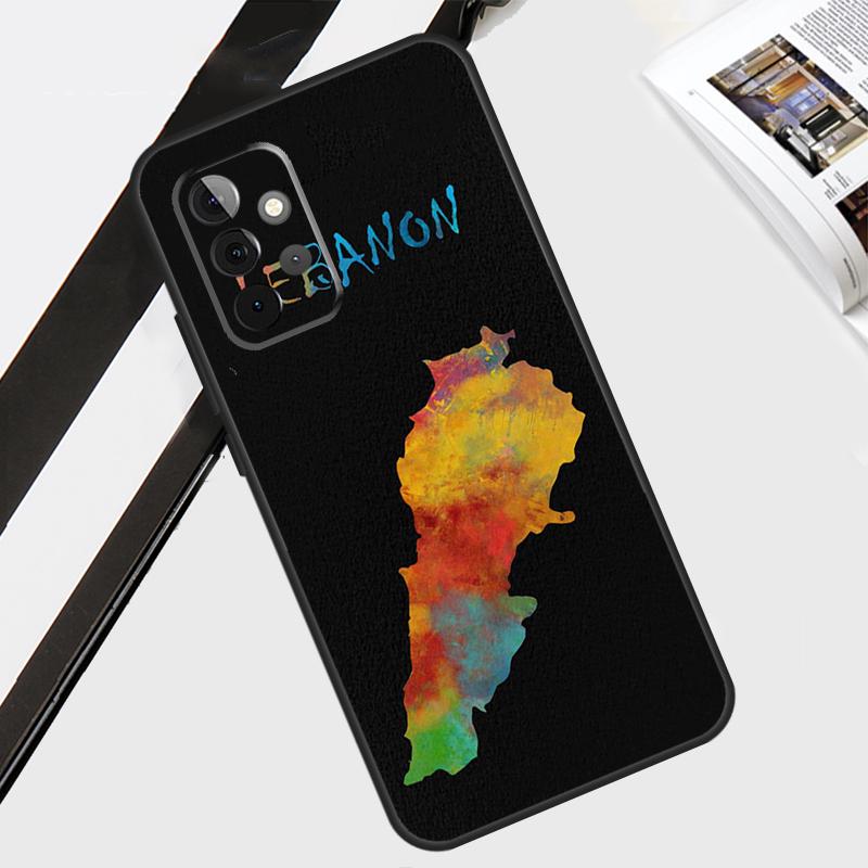 Lebanon Flag Map Case For Samsung Galaxy A12 A22 A32 A52 A56 A36 A26 A16 A06 A54 A34 A14 A13 A53 A15 A35 A55