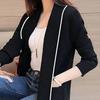 Women Fall Winter Jacket Open Stitch Cardigan Long Sleeve Mid Length Solid Color Loose Pockets Lapel Lady Warm Coat