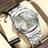 Luxury Military Man Watch Waterproof Luminous Date Week Men Watch Stainless Steel Quartz Watches +box
