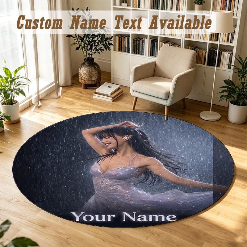 Round Rug Custom NameAyliva Pattern Non Slip Carpet Home Floor Decor