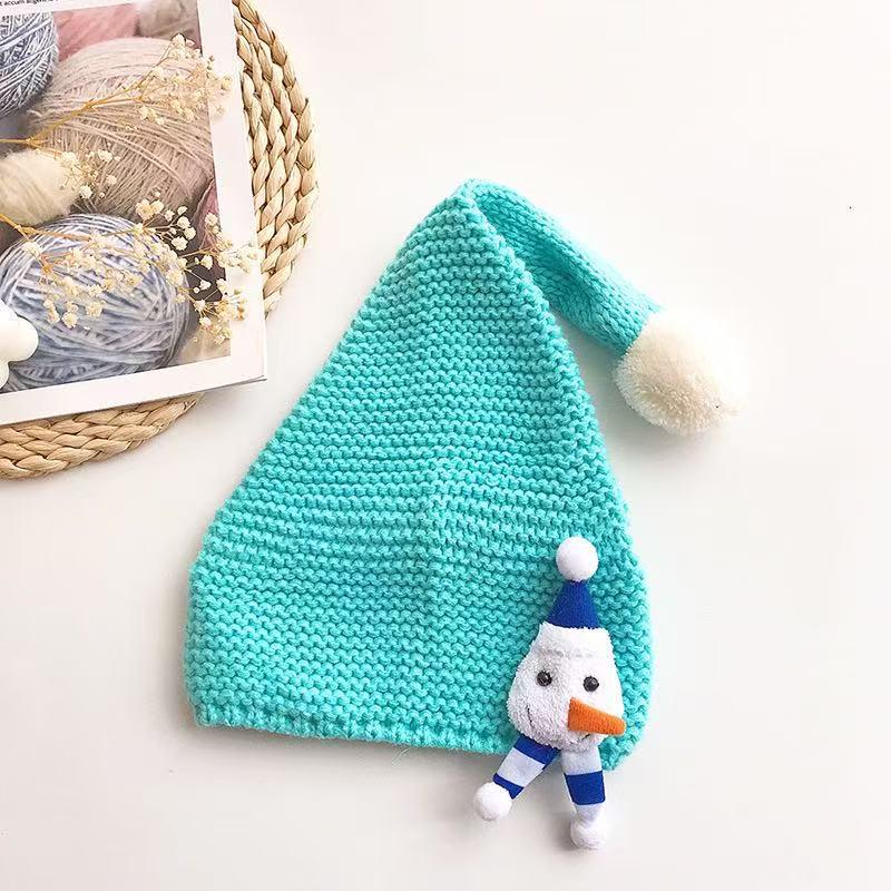 

Children s Cute Christmas Cartoon Pompom Wool Pullover Hat Child [52cm Head Circumference]
