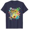 Spongebobs The Gangs All Here T Shirt Unisexs Vintage Pure Cotton T Shirts Summer O Neck Fashion Tee Shirt Oversized Clothes