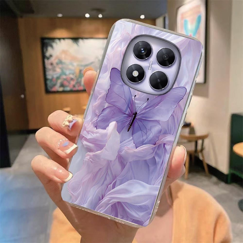 Blauw Luipaardprint Artistiek Marmeren Telefoonhoesje Voor Xiaomi Redmi Note 15 Pro 5G Transparant Helder Voor Redmi 15C 15 4G Zachte Cover