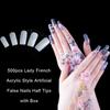 Vastitude Square Nails Full Cover Fake Nails French Tip Acrylic Nail Full Kit 500pcs Natural False Nail Tips Lady French Style for Salon Nail and DIY