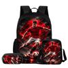 Set de 3 Piezas para Niños Mochila Estrella de Fútbol Estudiante Bolso de Hombro Escolar Bolsas para Lápices Ronaldo Mochila Escolar CR Mochila Mejor Regalo