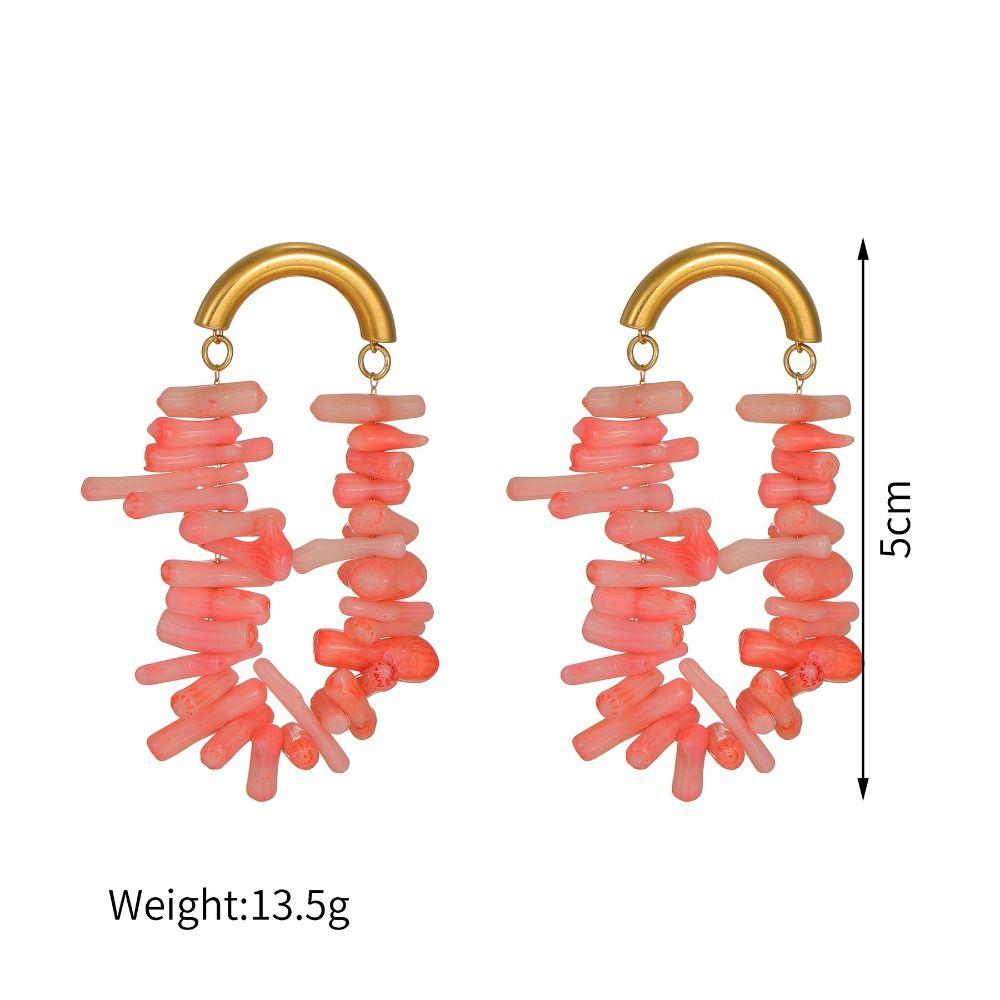 Fashion Trend Color Irregular Tassel Earrings Bohemian Wind Ear Stud Elegant Stud Earring  Women