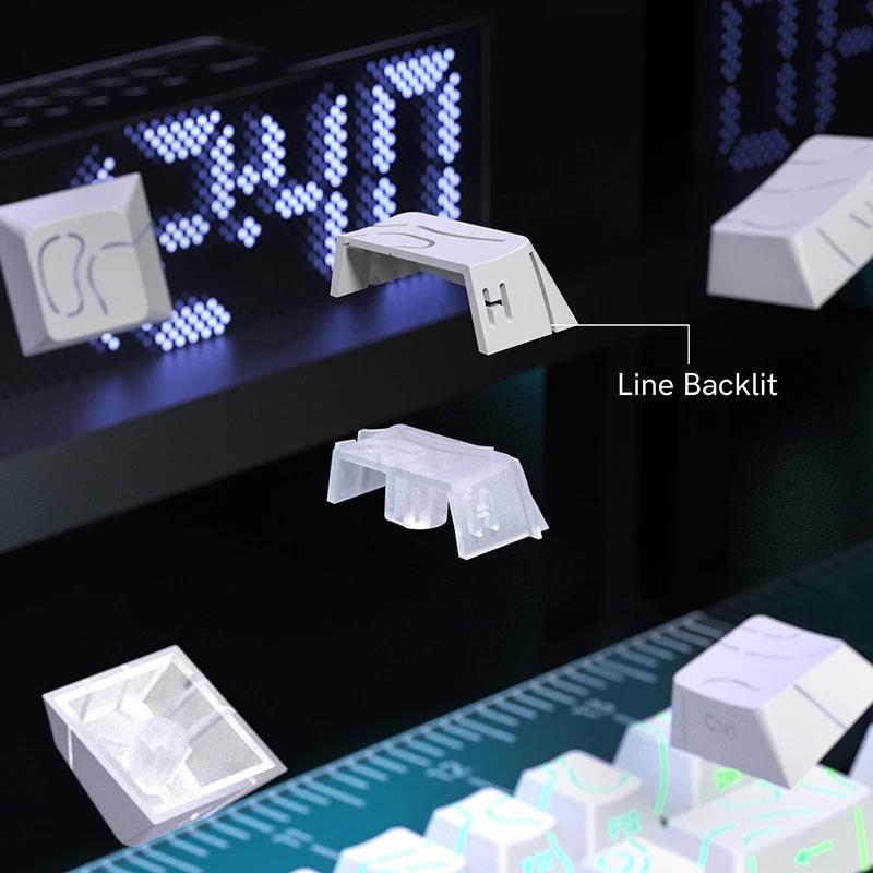 New Topographic Keycaps 4.0 Version Shine Through 98 Key PBT Cherry Profile Side Print Backlit for MX Gamer Mechanical Keyboard 3