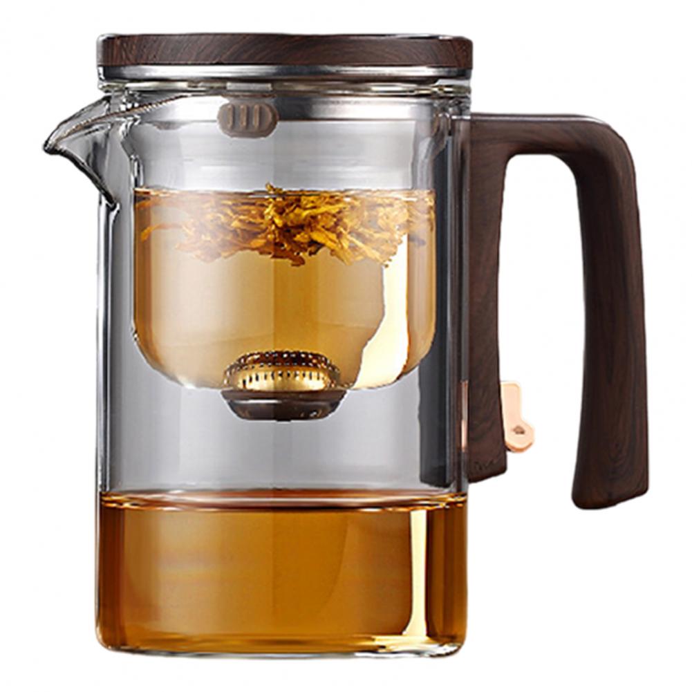 520/720/900ml Stikla tējkanna ar infūzeri, koka