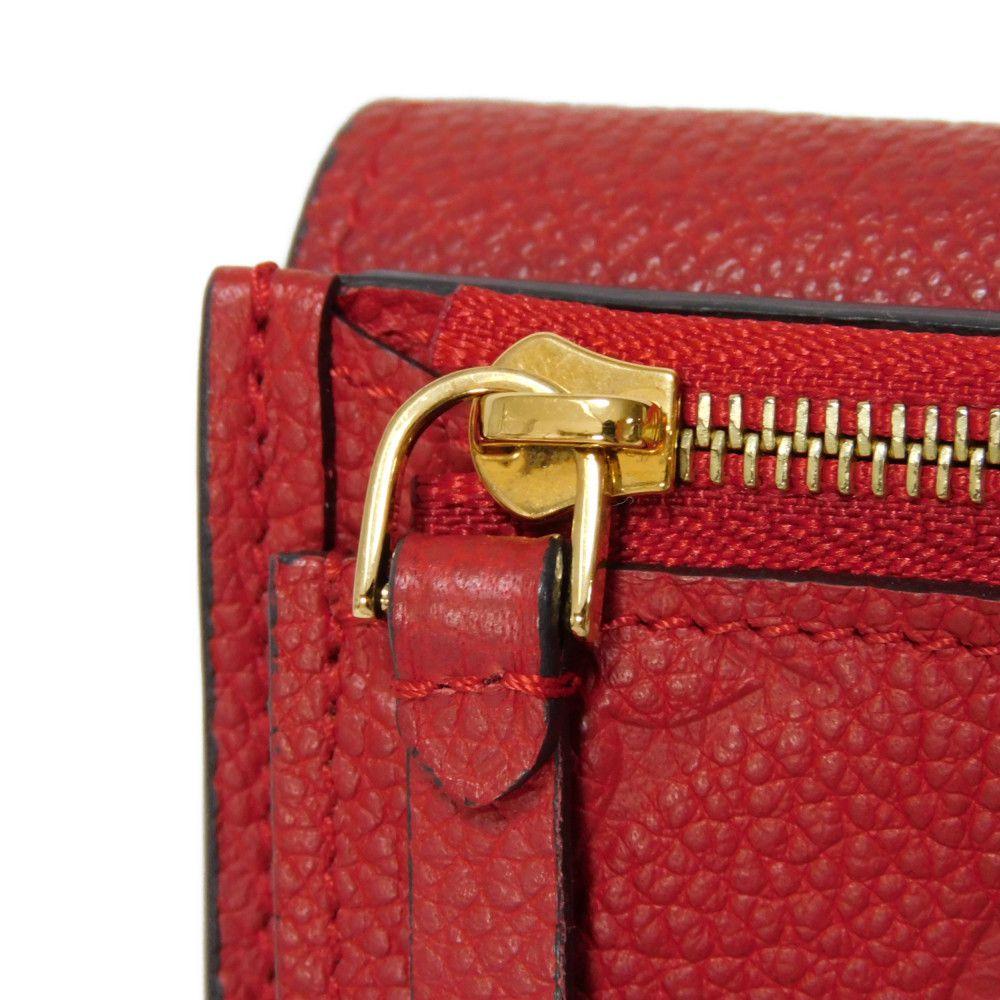 Used 12564 Portefeiulle Pont Neuf Compact M62185 7942 LV logo flower embossed Monogram Empreinte Series unisex from