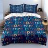 Colorful Happy Birthday Bedding Set Bedding Duvet Cover Set Duvet Cover Pillowcases (1 * Duvet Cover 2 * Pillowcases, without duvet insert)