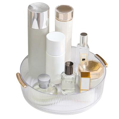 360 Rotating Cosmetic Organizer Texture Storage Rotating Makeup Desk Organizer with Handle for