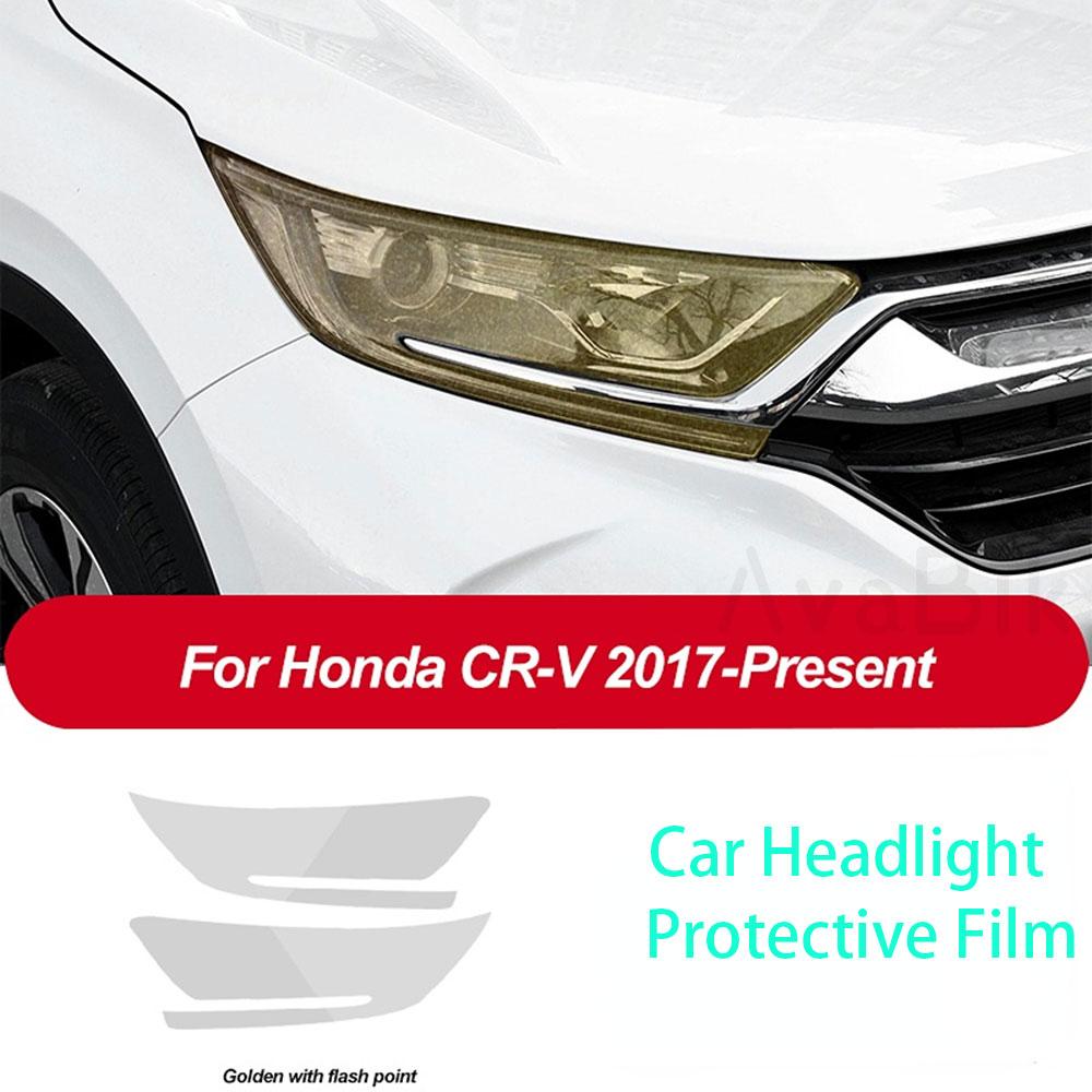 2Pcs Car Headlight Protective Film Headlamp Transparent Black ppf TPU Sticker for Honda CR-V CRV 2017 2018   Accessories