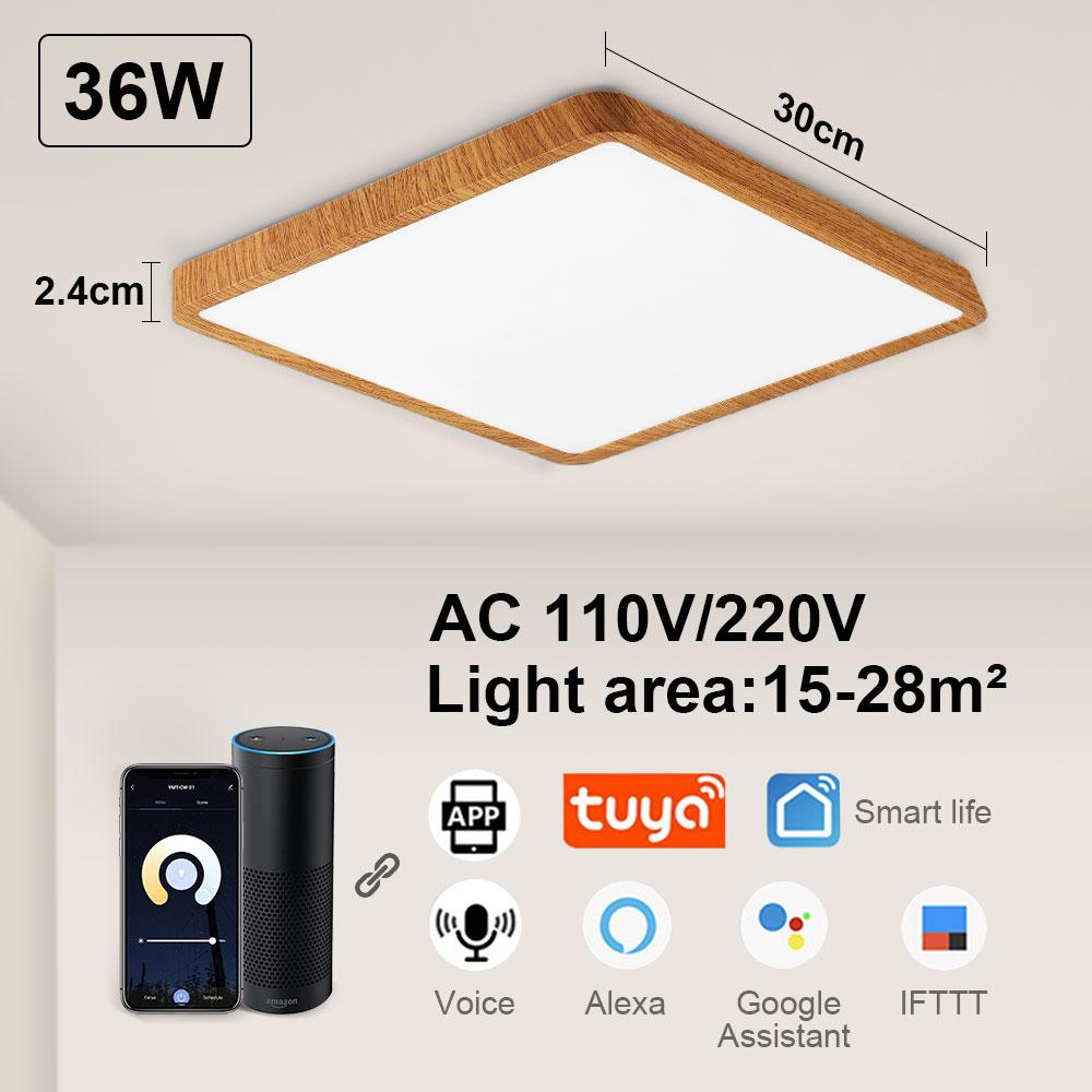 Smart LED Ceiling Lamp Tuya APP Remote Control  Voice Control Alexa Dimmable Lustre Light for Living Room Bedroom Lighting Luces