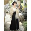 Hanfu-Anzug für Damen im chinesischen Song-Dynastie-Stil mit Bluse und Hosenträgerrock für das tägliche Pendeln