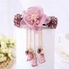 Chinese Styles Hair Pin Handmade Flower Hair Clip Long Tassels Women Hairpin for Ponytails and Various Hairstyles