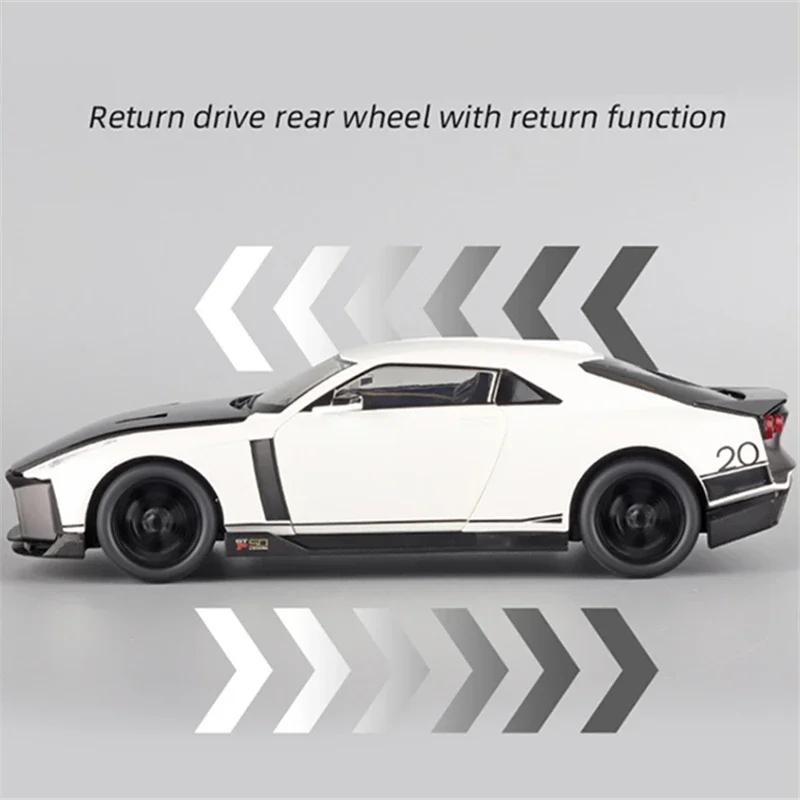 Nové 1:18 Niaasn GTR 50 Model sportovního auta z hliníkové slitiny Odlévaný kov Hračka Závodní model Vysoká simulace Zvuk a světlo Dětská hračka Dárek