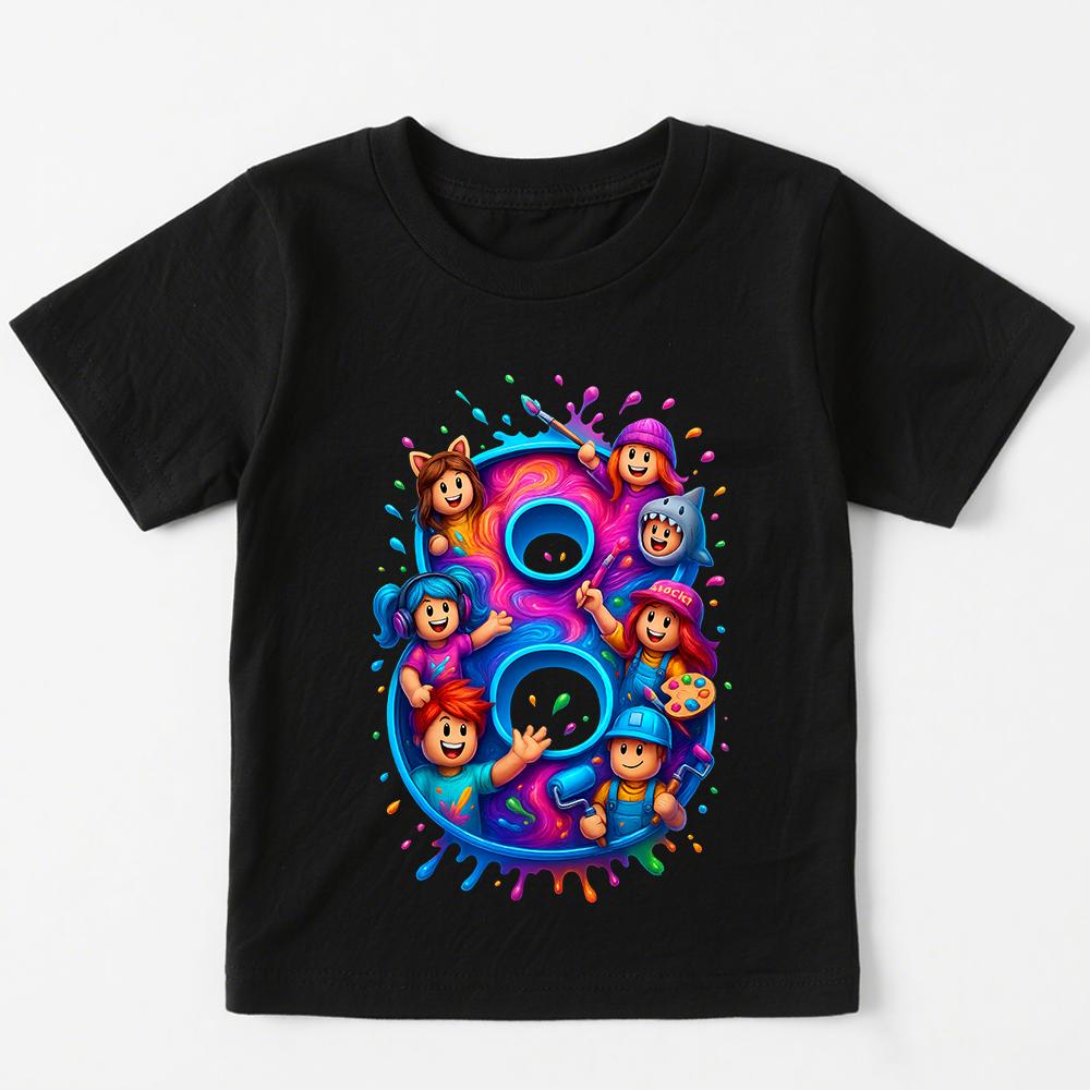 Fashion Roblox Printed T-shirts for Boys and Girls Birthday T-shirt 1 to 9 Years Old Kids T-shirt Casual Short Sleeve Tees Top Children Clothing