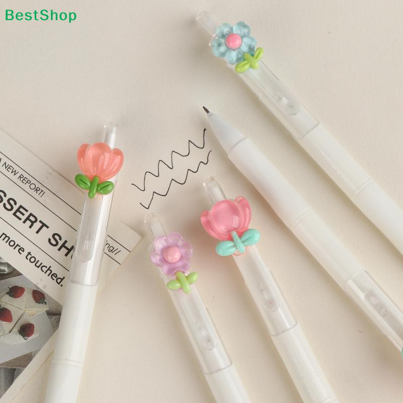 Niedliche Gelstifte mit 3D-Blumenmotiv – Kugelschreiber mit einziehbarer Mine für Schule und Büro, ästhetische Schreibwaren