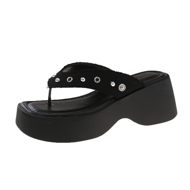 Retro two-wear toe stacking boots women's 2025 summer new thick-soled herringbone high tube Roman sandals trouser tube boots tide