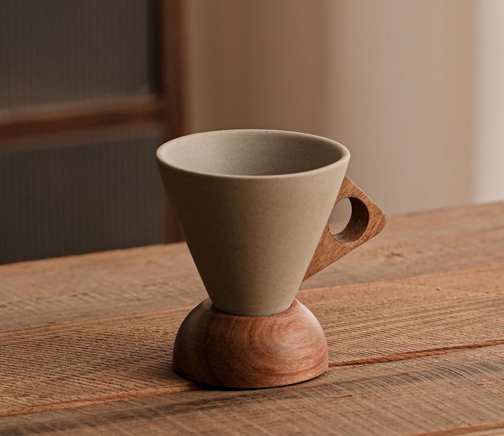 Middle Ancient Style Creative Coarse Pottery Coffee Cup, Mug, High-end Niche Exquisite American Latte Coffee Ceramic Special Cup