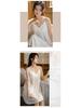 Women's Summer Cotton Lace Nightgown - Court Style Sexy Princess Pajamas with Embroidery and Chest Pad, Wearable Out or As Homewear.