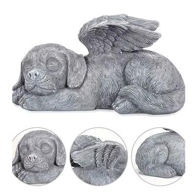 Neue Harz-Engel-Hund-Katzen-Statue Garten-Dekor Welpen-Grabstein-Skulptur Ornamente Geschenke Für Hof Hausdekoration Wohnzimmer Zubehör