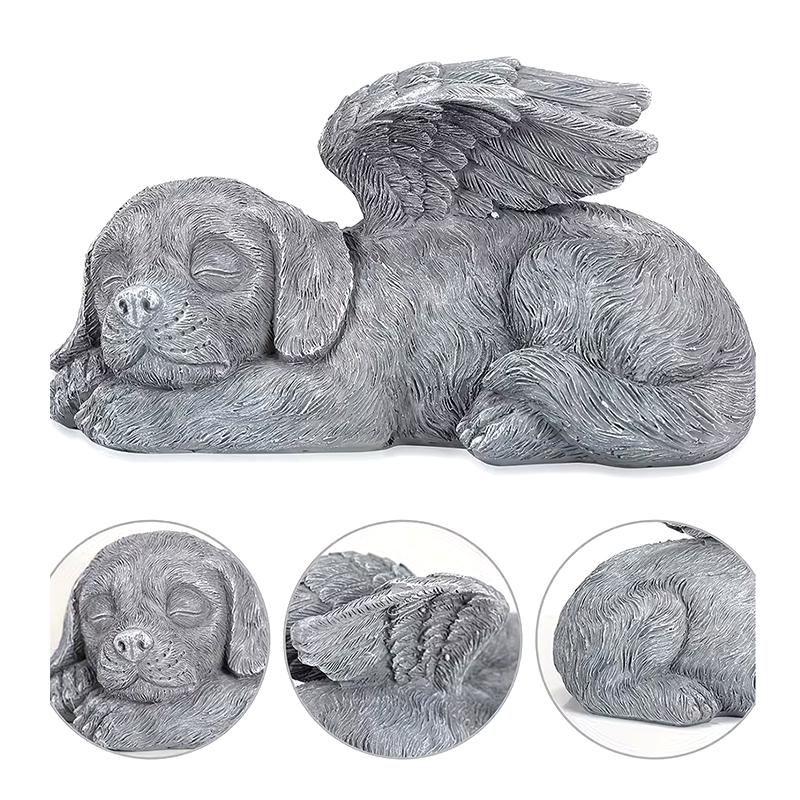 Resin Angel Dog Cat Statue Garden Decor Puppy Tombstone Sculpture Ornaments Gifts For Yard Home Decoration Living Room Supplies