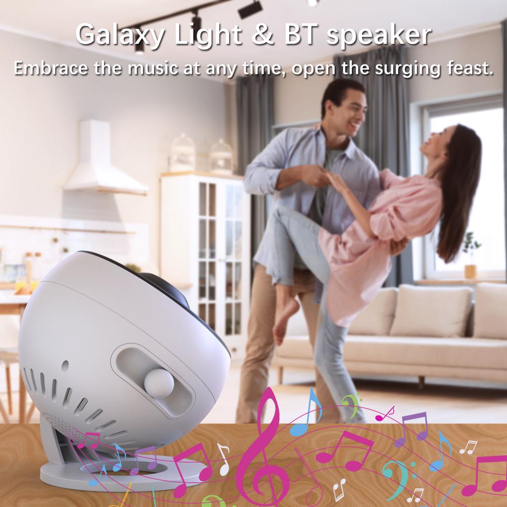 Galaxy Star Projector Night Light, 360° Rotating Starry Sky with Bluetooth & Remote, for Kids Bedroom/Wedding/Valentine Gift